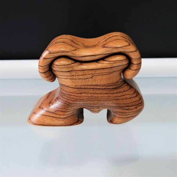 Fred Buss Zebrawood Shoe Shape Jewelry Box - Picture 4 of 12